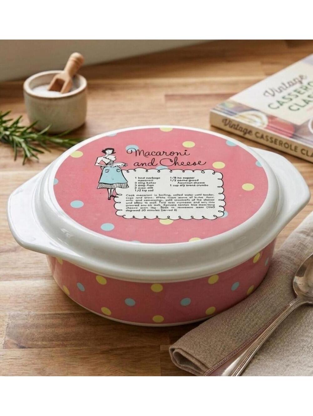 Rosanna "Pot Luck" Macaroni and Cheese 2QT Covered Casserole Hostess Gift Recipe